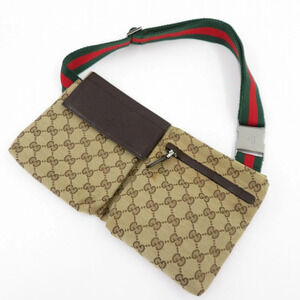 Gucci GG Canvas Sherry Waist Bag Beige Cream